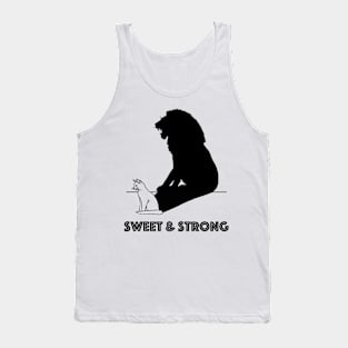 Cat with roaring lion shadow Tank Top